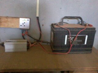 Power house, battery and inverter in operation