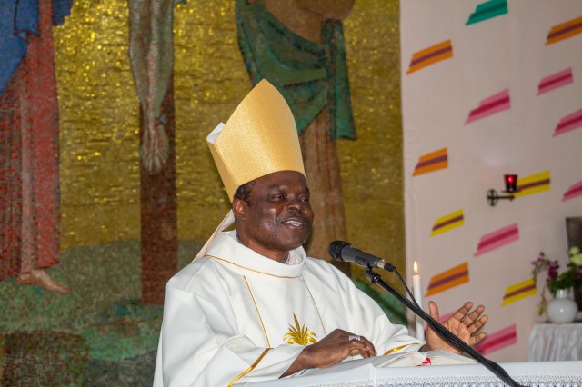 Bishop Ogun sharing his homily at Maula Cathedral, Lilongwe, Malawi