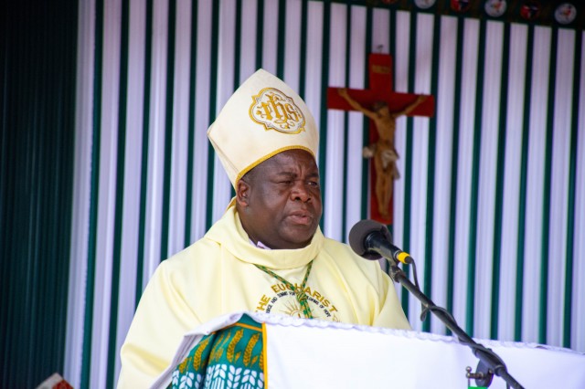 Bishop Chaima of Zomba Diocese, Bishop President of the Pastoral Commission at MCCB, reading the resolutions.