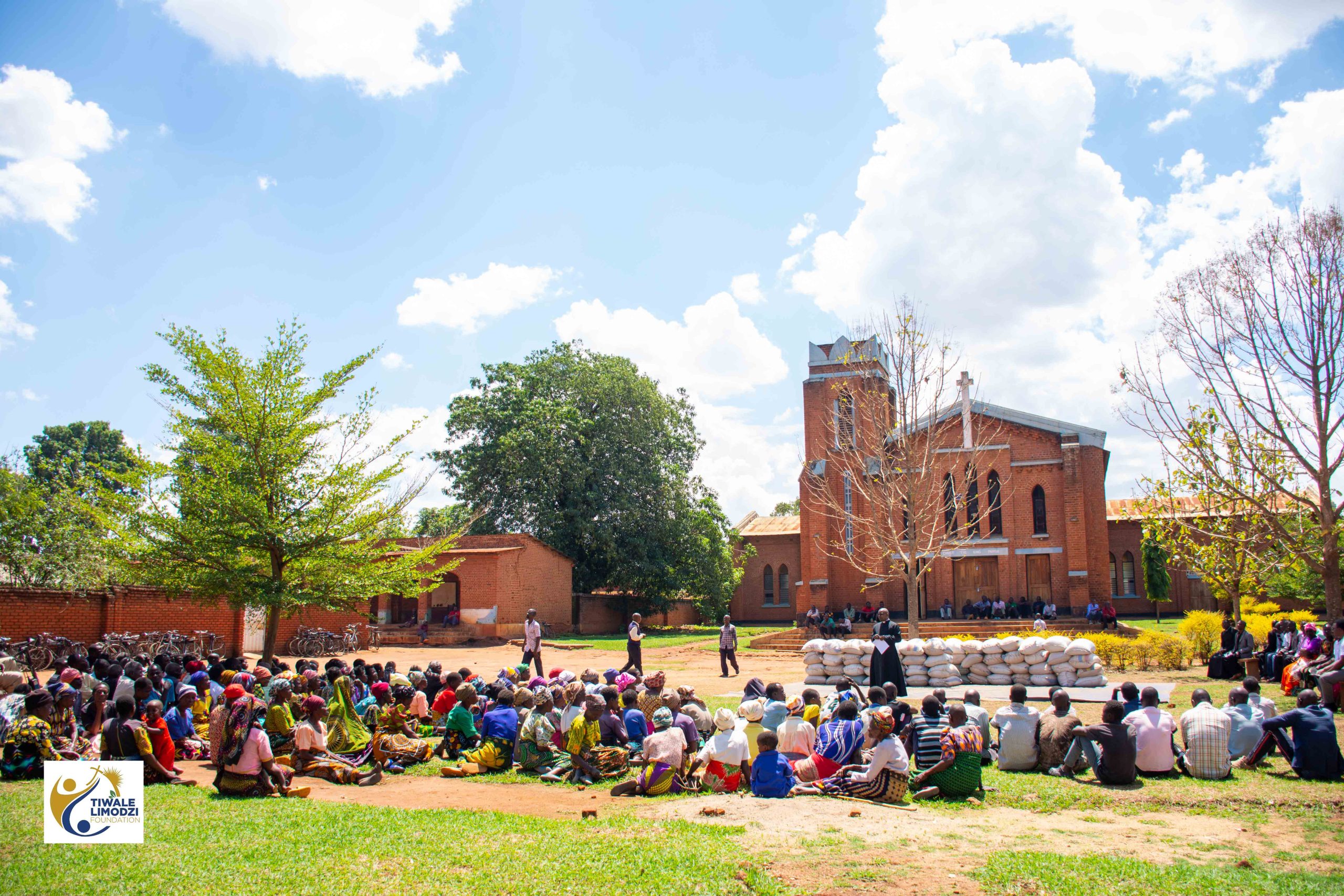 People gathered at Nambuma Parish for Maize donation by Tiwale Limodzi Foundation