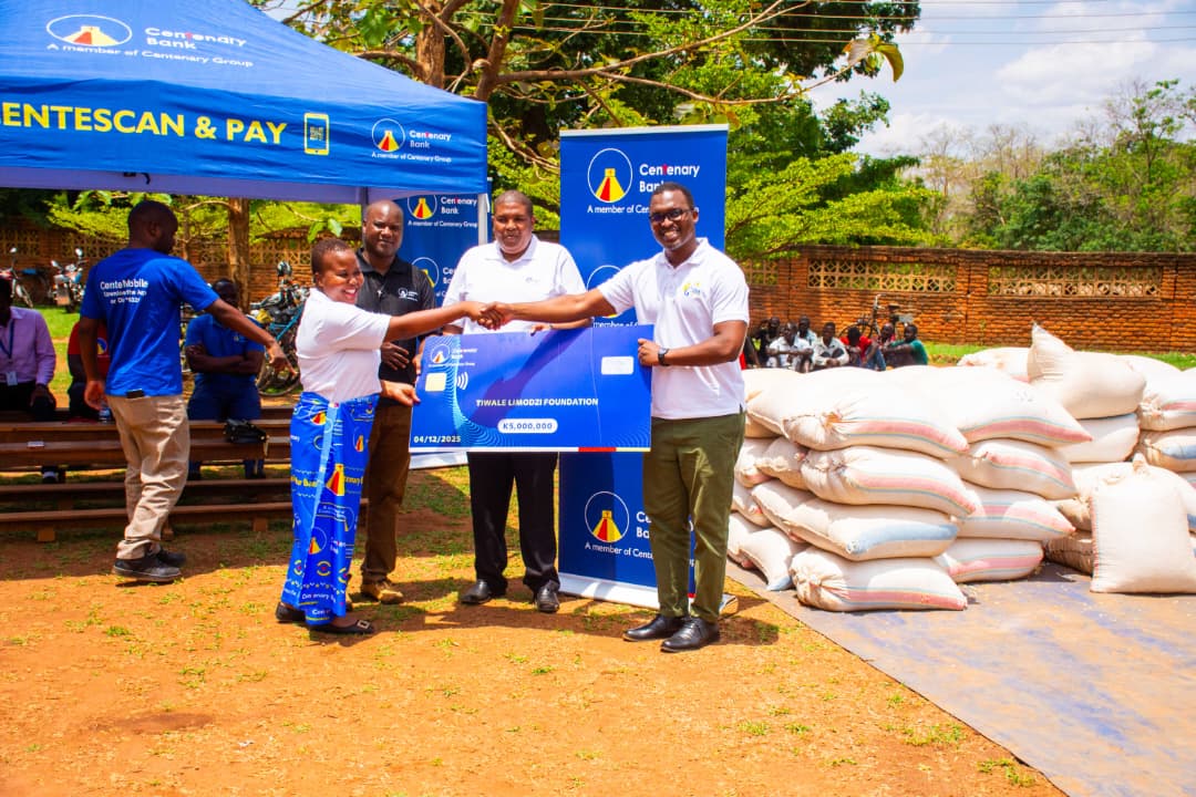 Centenary Bank presents cheque to Tiwale Limodzi Foundation
