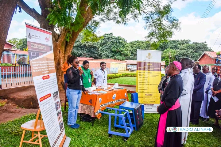 Bishop Mwakhwawa touring pavillions with other invited guests