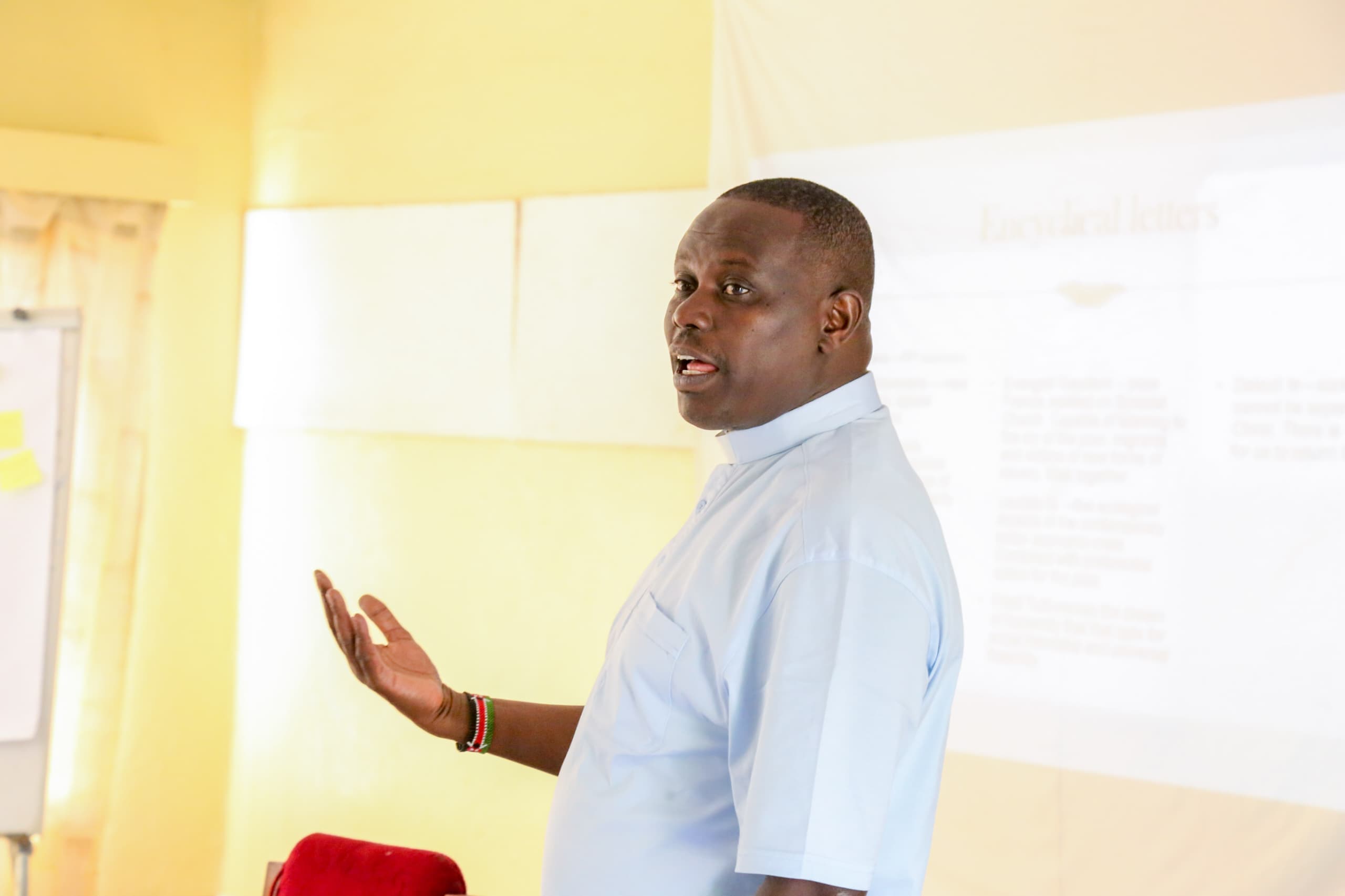 Fr Igweta during first day workshop